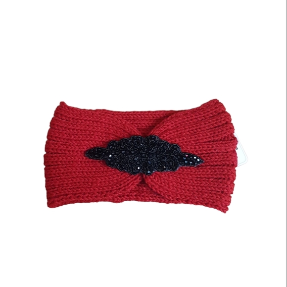 3 Pieces Set Headband Womens Winter Ear Warm Crystal Beads Turban Headwrap New - Picture 5 of 11